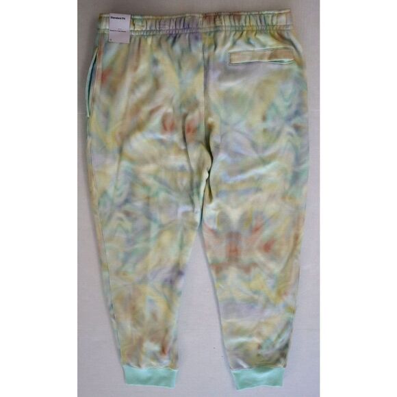 Nike DZ3064 379 Men's Sz XL Green/Pink Tie-Dye Embroidered Fleece Jogger Pants - Picture 2 of 11